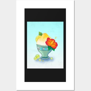 Minhwa: Lemon Ice Flake Blue (Korean traditional/folk art) Posters and Art